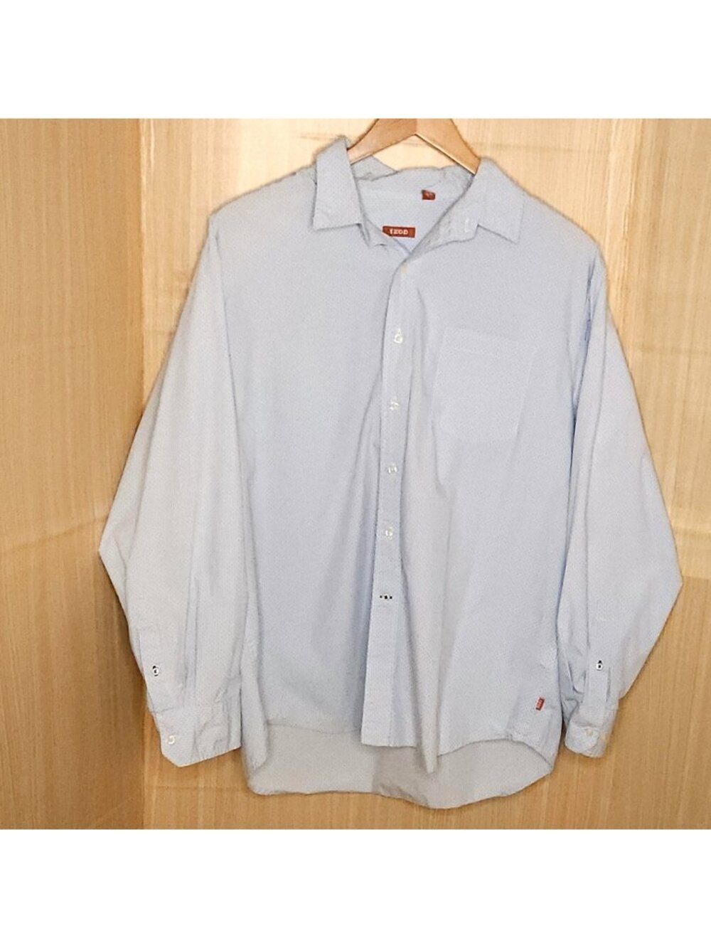 Izod Mens 2 To E Blue Geometric Pattern Long Sleeve Button Down XL